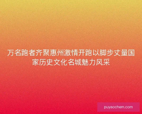 万名跑者齐聚惠州激情开跑以脚步丈量国家历史文化名城魅力风采
