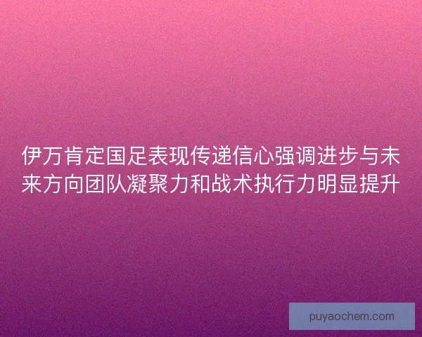 伊万肯定国足表现传递信心强调进步与未来方向团队凝聚力和战术执行力明显提升