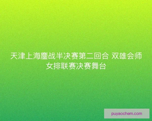 天津上海鏖战半决赛第二回合 双雄会师女排联赛决赛舞台