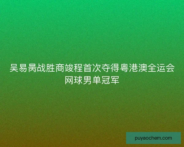 吴易昺战胜商竣程首次夺得粤港澳全运会网球男单冠军 吴易昺战胜商竣程首次夺得粤港澳全运会网球男单冠军