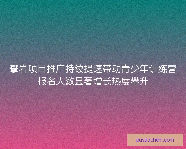 攀岩项目推广持续提速带动青少年训练营报名人数显著增长热度攀升 攀岩项目推广持续提速带动青少年训练营报名人数显著增长热度攀升